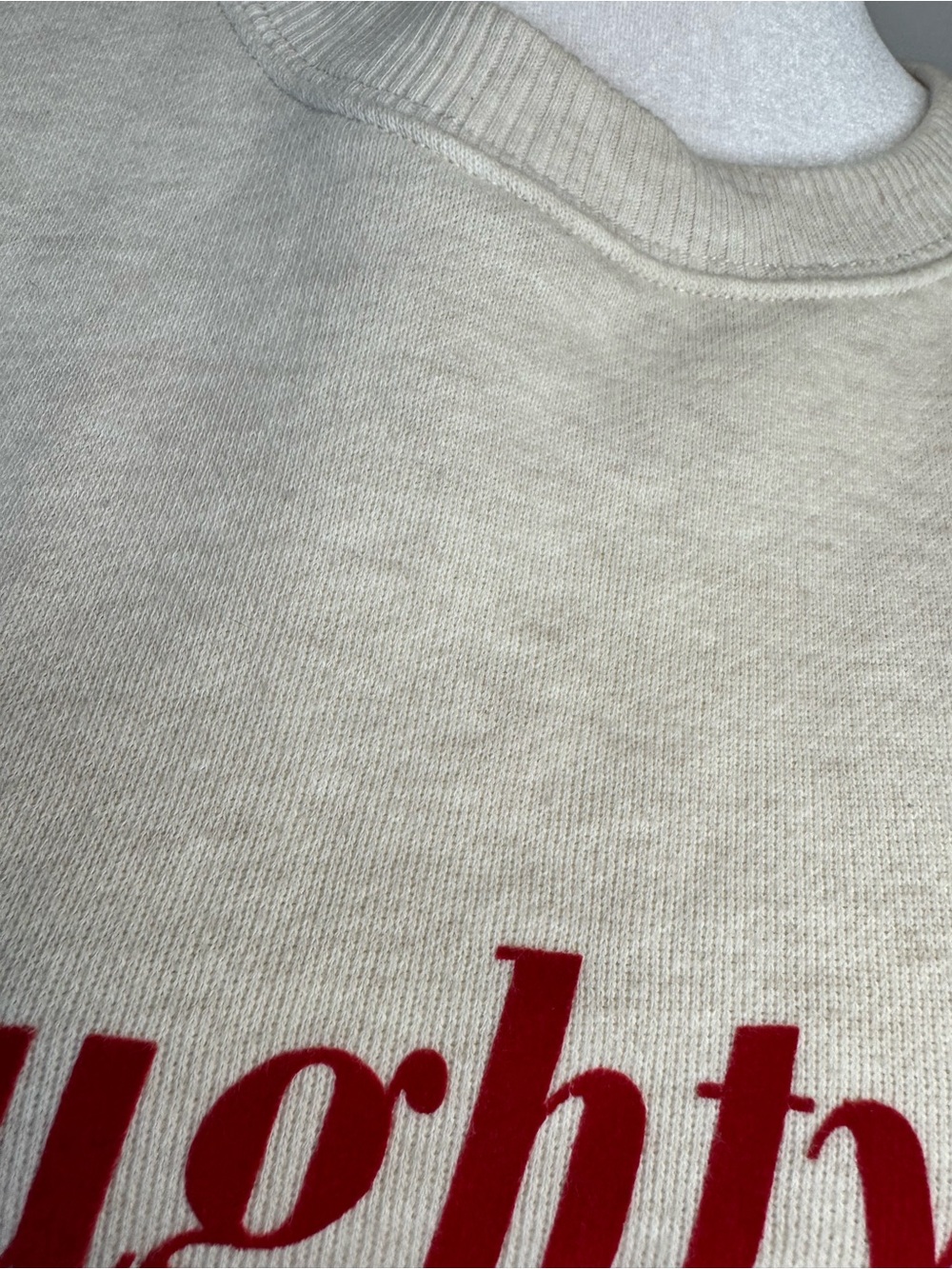 aerie XS cream sweater ‘naughty-ish’ Christmas theme - Picture 7 of 12